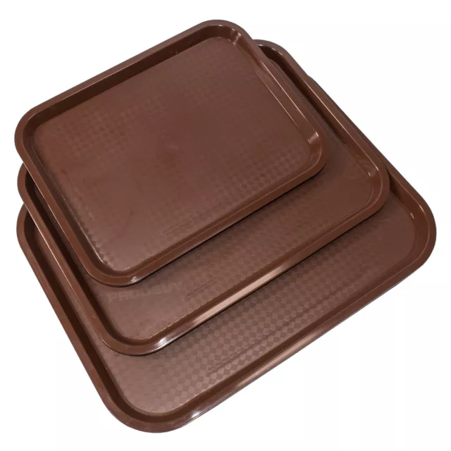 Brown Plastic Serving Tray Canteen Cafe Fast Food TV Dinner Kitchen Breakfast