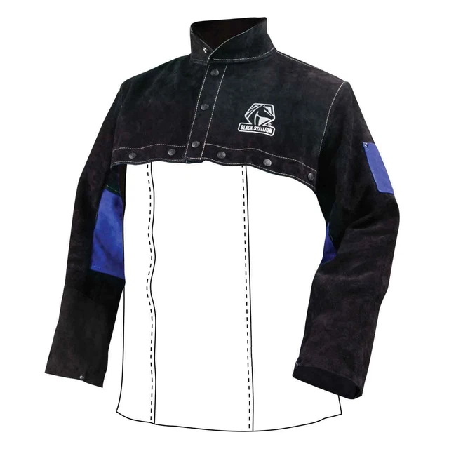 Black Stallion JL1021-BB Color Block Leather Cape Sleeves X-Large