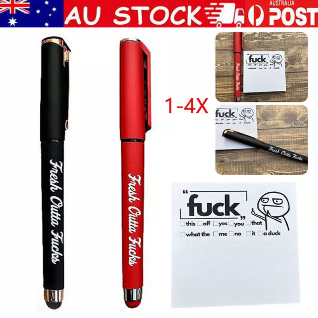 Newest Fresh Outta F**ks Pad and Pen,Snarky Novelty Fresh Outta F**ks Pen  Set US