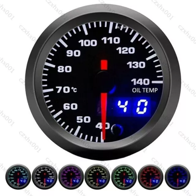 52mm Öltemperaturanzeige Auto Gauge Zusatzanzeige 7 Farben LED Zusatzinstrument