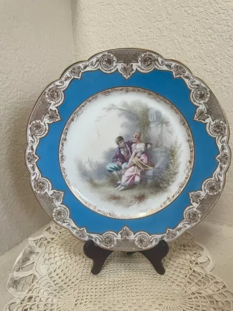 Antique Sevres Chateau des Tuileries Victorian Personages Signed Cabinet Plate