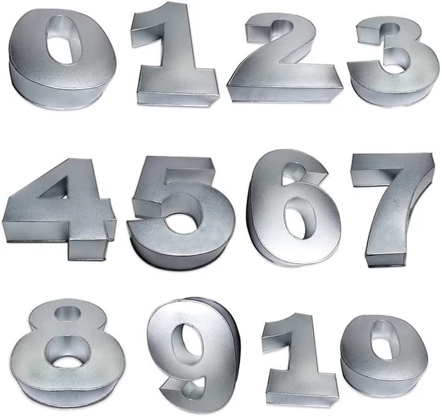 NUMBER CAKE TINS Baking Pans 0 To 9 Birthday Anniversary Celebration