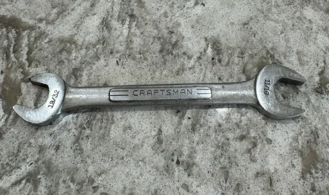 Vntg Craftsman 11/16" x 19/32" Double Open End Wrench =V= Series Made In USA