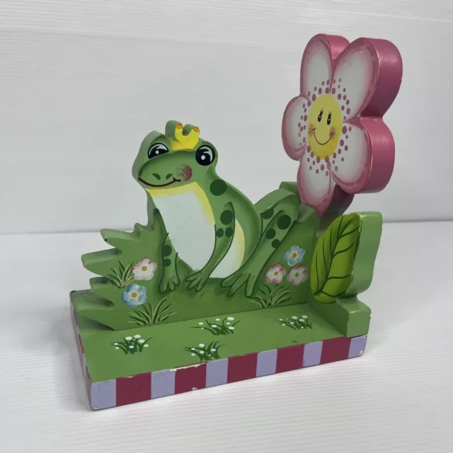 Frog Single Bookend Princess Fairytale Fairy Cottage Book End Wooden