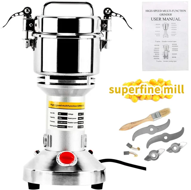 300g Electric Grain Mill Grinder Powder Machine Spice Herb Grinder 110V 1300W