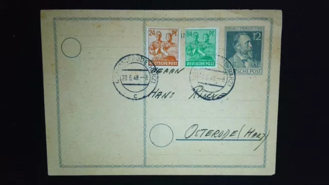 ʘ Alliierte Besetzung 1948 Mi P965 Stephan MiF Osterode (Ganzsachen, E.51)