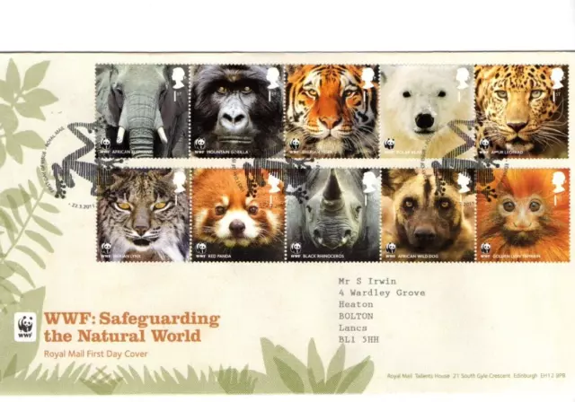 2011 Wwf Safeguarding Nature - Tallents House H/S Fdc From Collection C1
