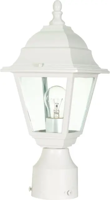 Ciata Lighting 1 Light Outdoor Aluminium Post Lantern in White Finish with Clear