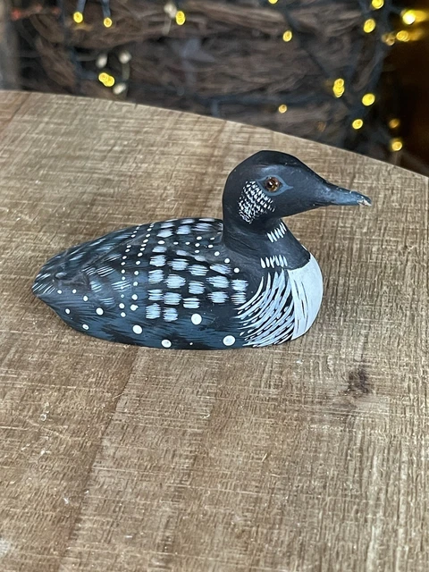 Vintage Hand Carved/Painted Loon Figurine