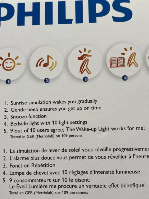 Reloj despertador Philips Wake Up Light blanco simulación amanecer HF3500/60 pitido suave 2