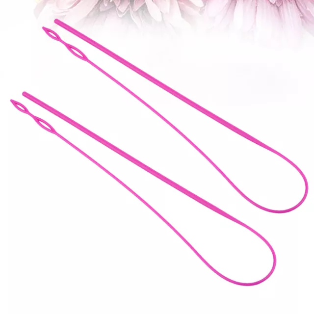2x Draw String-Threader DIY Belt Gummiband-Traktionsstangen (rosa)