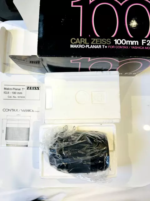 Contax Carl Zeiss Makro Planaren 100mm F/2.8 F2.8 Aej Makro Objektiv Verpackt