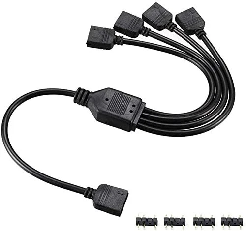 5V 3Pin Addressable RGB 1 to 4 Splitter CableY-Shaped Fan and Pc Le