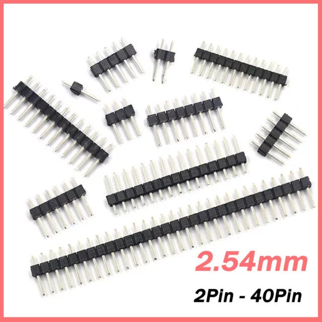 Stiftleiste schwarz | 2-40 Pins | RM 2,54mm | Pin Header Breadboard