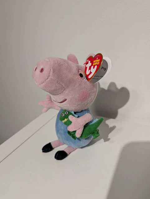 Peluche Ty Peppa Baby - George 15cm - Personnage De La Série Télé - Peluche Douce Et Sécurisée