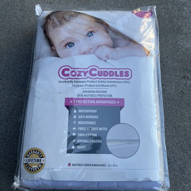 COZYCUDDLES CRIB MATTRESS Protector Cover Zippered Quilted 6Sides