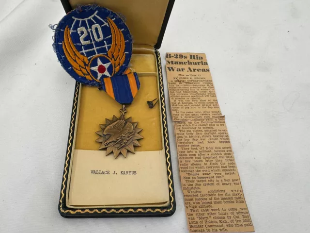 WW2 Original 20th Air Force  500th B-29 Bomb Gp “Black Magic” Air Medal Grouping