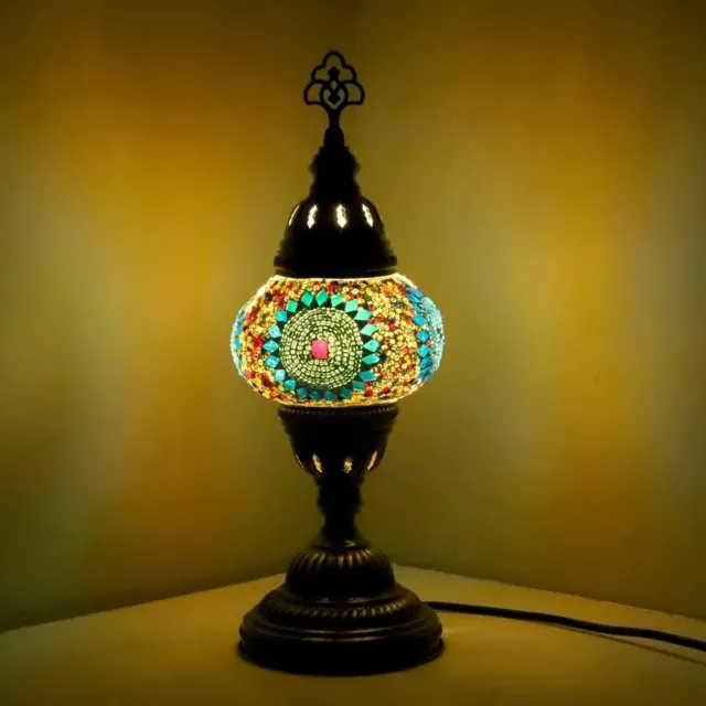 Turco marocchino Mosaico Tiffany Lampada da comodino scrivania LED gratuiti