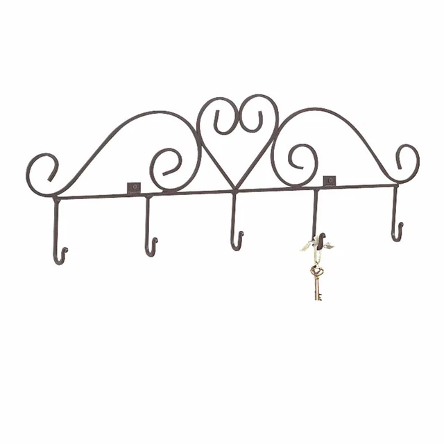 Key Hook Rack Heart Forged Black Iron | Renovator's Supply