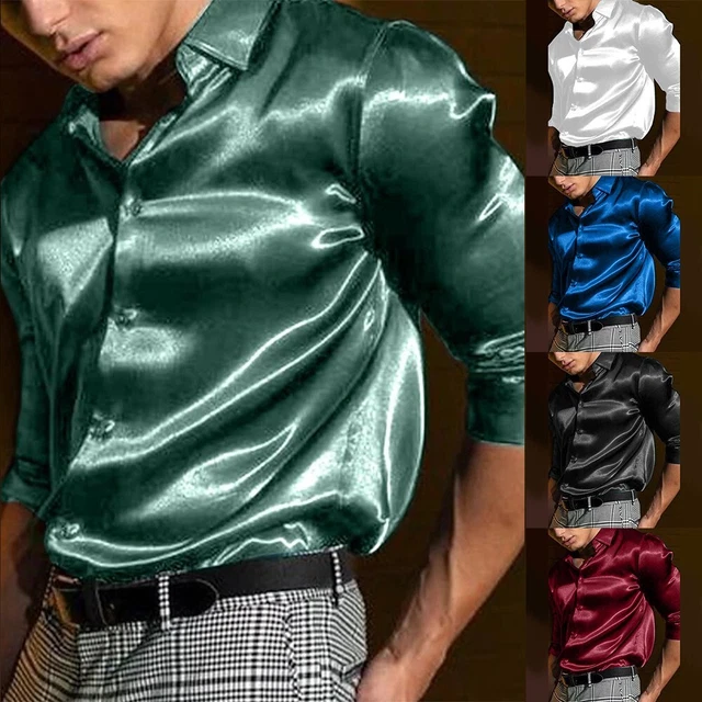 Chemise satin homme luxe deals