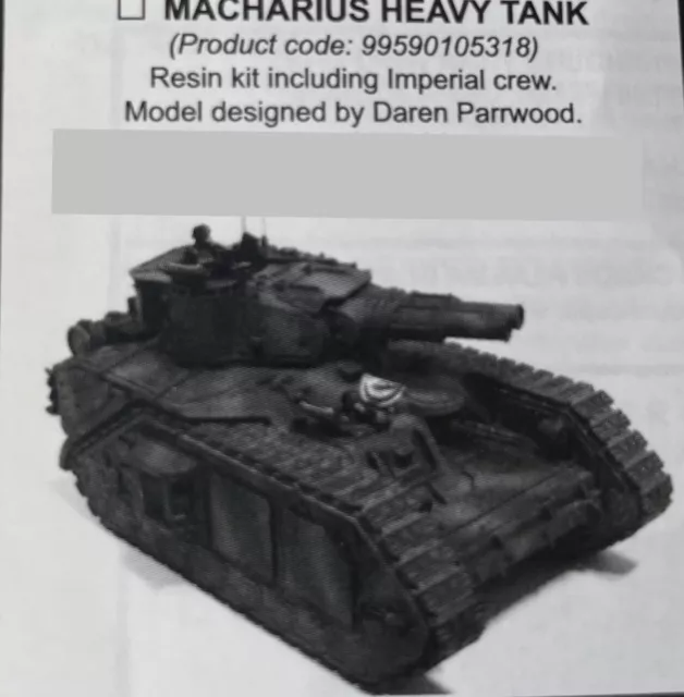 OOP Forge World WH40K RESIN Macharius Heavy Tank With Battlecannon Includes Crew