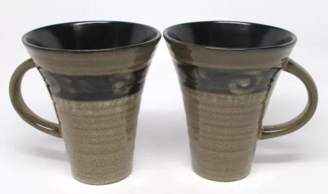 JA Designs - La Dolce Vita - Pair of Black / Tan Mugs - Positano Collection