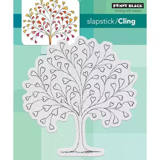 Penny Black Cling Rubber Stamp - Tree-Heart 40-505