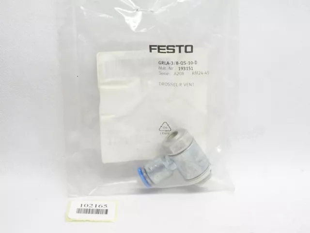 Festo 193151 GRLA-3/8-QS-10-D Drossel-Rückschlagventil / Neu OVP