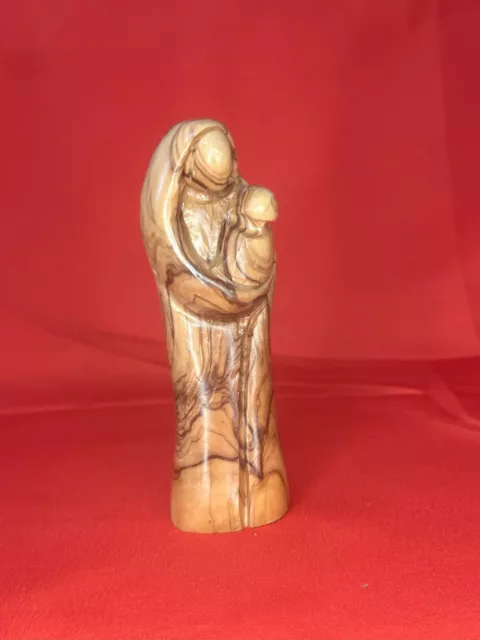 5" Hand Carved Olive wood Virgin Mary with Baby Jesus from  the Holy Land