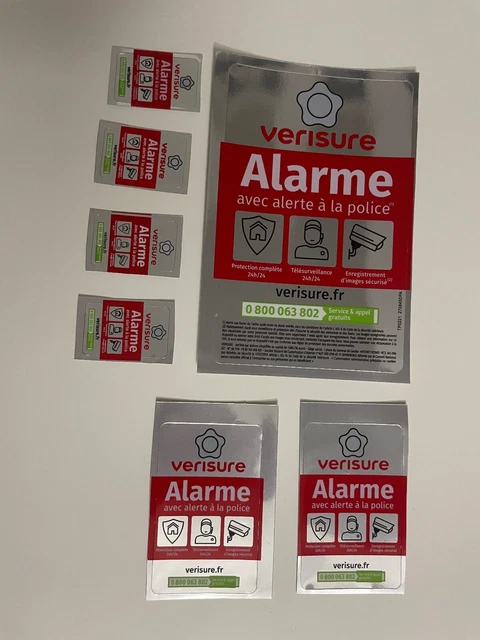 Lot De 2 Autocollants D'alarme Verisure 2026 - Dimensions 15cm X 9.5cm - Neufs Sous Blister