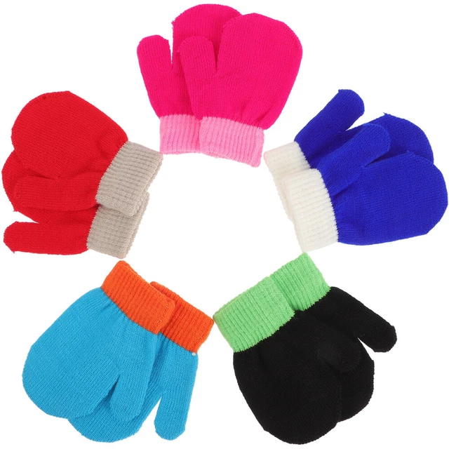 5 Pairs Guanti Equitazione Guanti Invernali Per Bambini Guanti Maglia Inverno