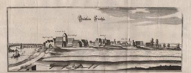 Frohse Schönebeck Elbe Salzlandkreis Sassonia-Anhalt Incisione Merian 1650
