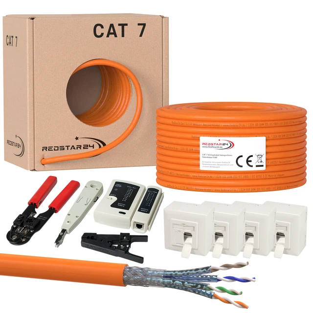 Cat7 Verlegekabel Netzwerkkabel Datenkabel Kat Lan Kabel Ethernet Simplex Duplex 9