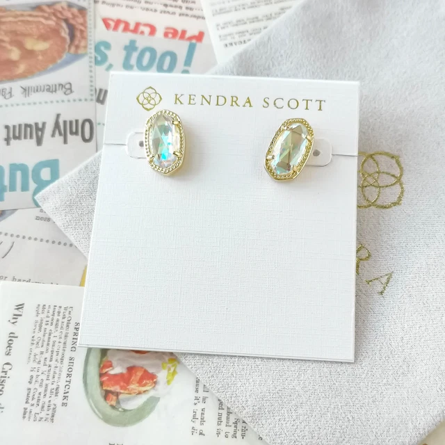 Kendra Scott Dichroic Glass Ellie Gold Stud Earrings