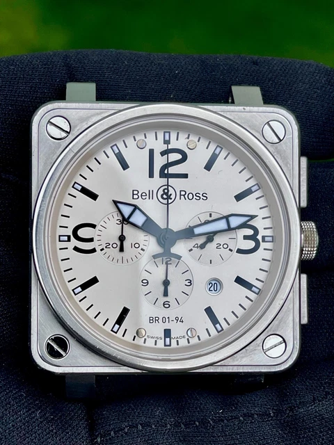 Bell & Ross BR01-94 Chronographe RARE SILVER DIAL Full Set 46mm Bell & Ross BR01-94 Chronographe RARE SILVER DIAL Full Set 46mm
