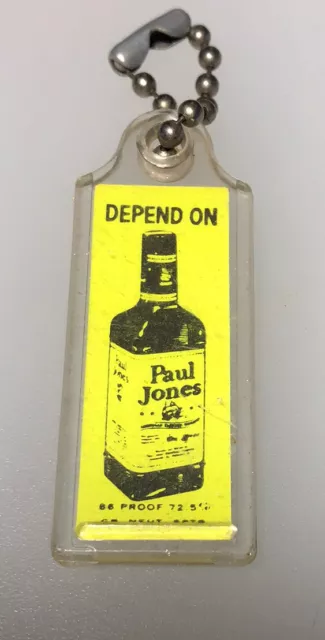 Vintage Paul Jones Whiskey 86 Proof Distillery Spirits Alcohol Drink Keychain