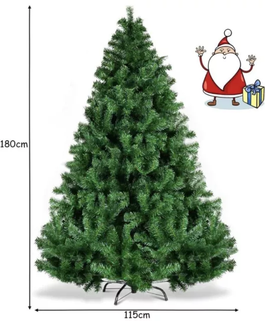 Sapin de Noël avec Support En Métal. Arbre De Noël Artificiel Vert (180cm) 2