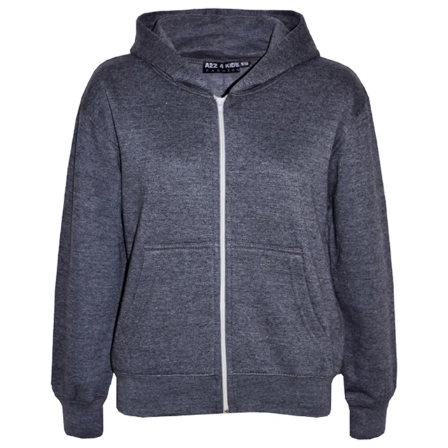 Bambini Ragazzi Unisex Semplice Pile Antracite Felpa Zip Stile Zip Età 2-13 Anno