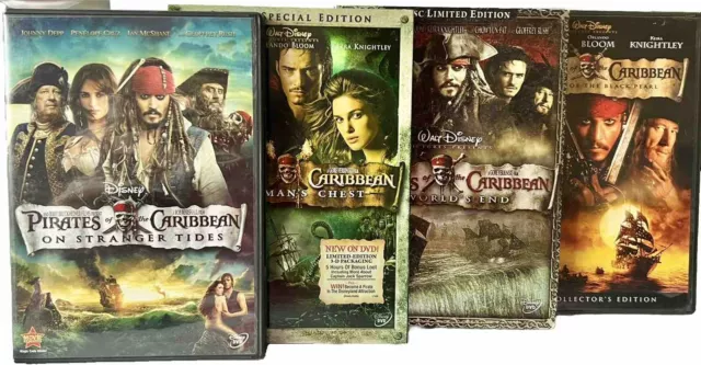 💥Pirates of the Caribbean (DVD) Trilogy 1, 2, 3, &, 4💥