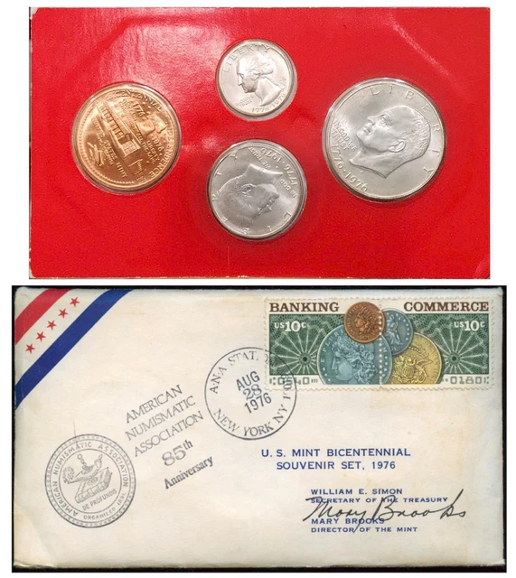 1976-S Silver Uncirculated U.S. Mint Bicentennial Souvenir Set 3 Coins & Medal