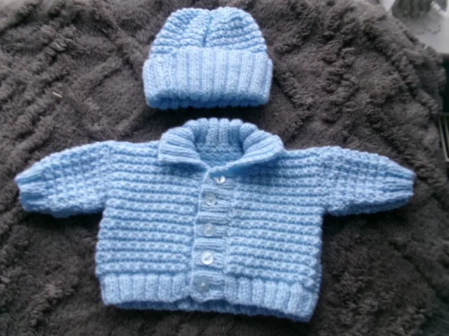 Handknitted Baby Cardigans/Matinee Jackets 12" Premature/Newborn