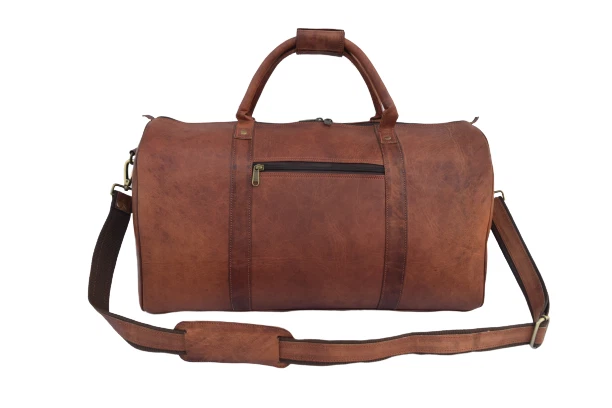 20 in Leather Duffle Bag Weekend Travel AirCabin Carryon Luggage Handbag Holdall