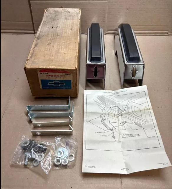 Nos 1971 1972 Chevrolet Monte Carlo Accessory High Rise Rr Bumper Guards 994220