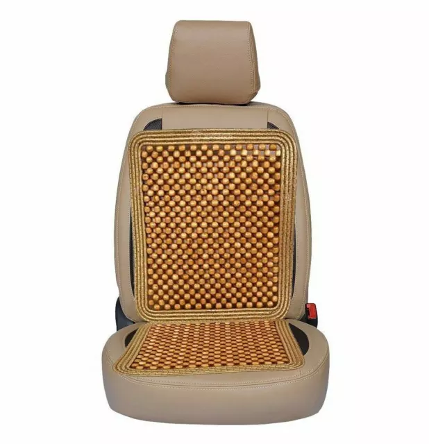 Zone Tech Ultra Comfort Car Natural Wooden Beaded Seat Cushion Beads Massage