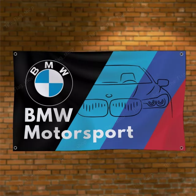 BMW Flag Banner 3x5ft M Power Motorsport Wall Decor Garage Shop Man Cave Sign