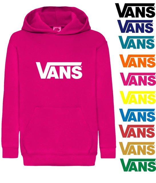 Felpa bambina ragazza fucsia con stampa VANS vari colori. Spedizione Gratis!