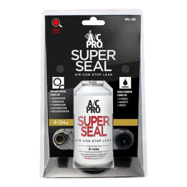 AC Pro Super Seal R-134A Car Air Con Conditioning Stop Leak Sealer Fix Repair