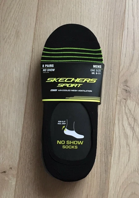Mens Skechers Sport Size 6-11 No Show Liner Socks Pack Of 8 Free Postage