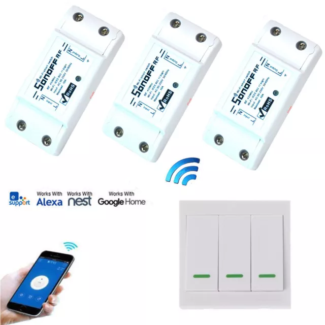 Sonoff RF WiFi Wireless Switch Modul+433 Wandschalter Licht Taster Fernbedienung