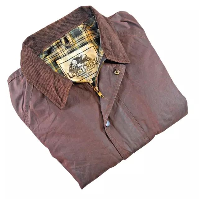 Mens Lewis Creek Wax Oilskin Jacket Bomber Biker Fishing Shooting Trucker Coat